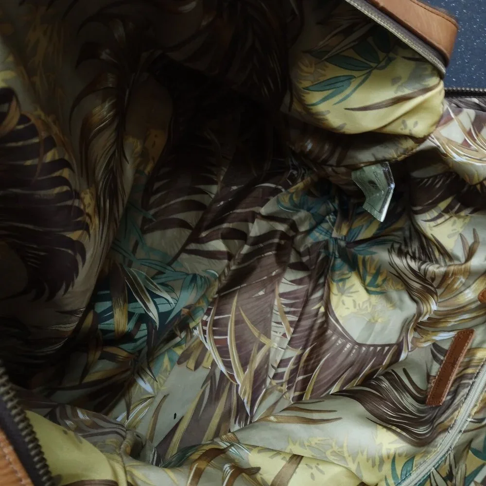 Tommy Bahama PARADISE Travel Bag Luggage Carry on Shoulder Strap Canvas Leather